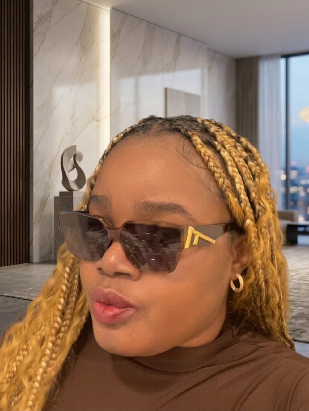 Fendi Tortoise Shell Sunglasses with Gold Accents & Certificate Of Authenticity